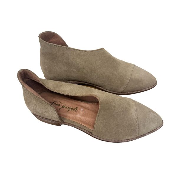 Free People Royale Flat D'Orsay Pointed Toe Light Tan Boho Womens 36 US 5.5 - Picture 1 of 6